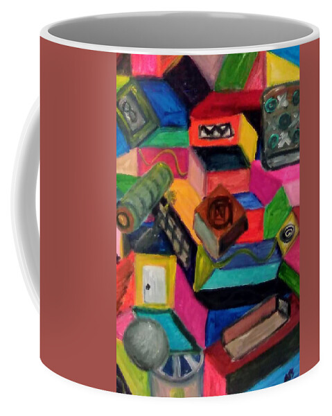 Abstract Coffee Mug featuring the painting Shaping Up by Andrew Blitman