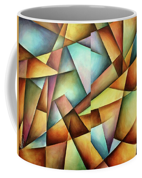 Abstract Coffee Mug featuring the painting Shard by Michael Lang
