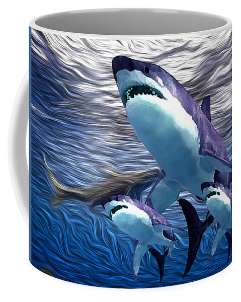 Shark Tank Coffee Mug featuring the digital art Shark Tank 5 by Aldane Wynter