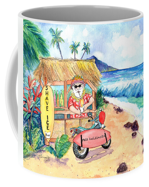 Santa Coffee Mug featuring the painting Shave Ice Santa by Marionette Taboniar