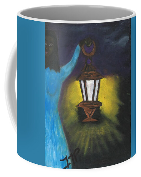 Guide Coffee Mug featuring the painting She Lights The Way by Esoteric Gardens KN