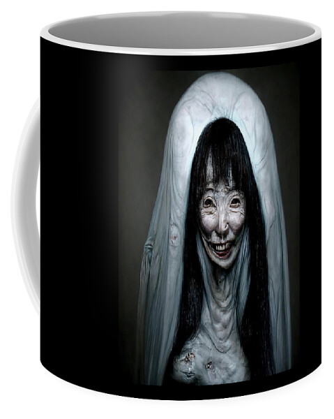 Horror Coffee Mug featuring the digital art Nighttime Bride - Artwork by Ryan Nieves