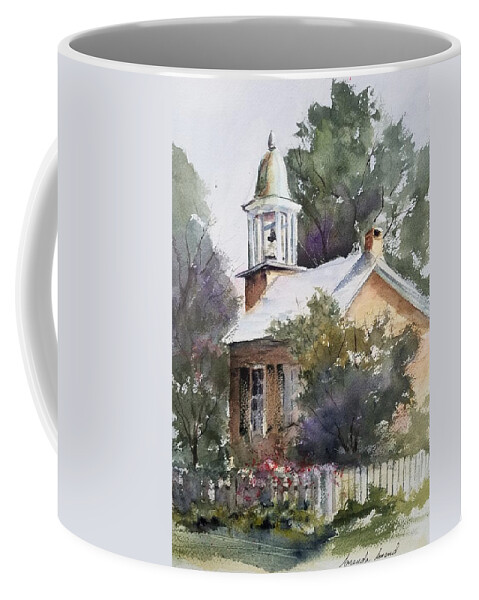 Shelburne Coffee Mug featuring the painting Shelburne Schoolhouse by Amanda Amend