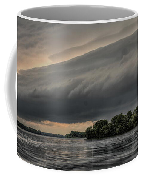 Weather Coffee Mug featuring the photograph Shelf Cloud Over Lake Wausau by Dale Kauzlaric