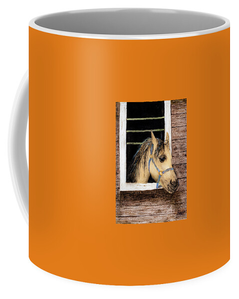 Art Awareness Light And Colour Coffee Mug featuring the painting Sherazad the Horse Watercolor Art by Sher Nasser