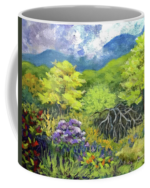 Mountain Coffee Mug featuring the painting Sherrill's Inn by Anne Marie Brown