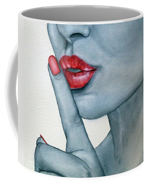 Shhh Coffee Mug featuring the painting Shhh...whisper by Kelly Mills