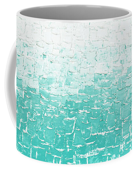 Shimmer Coffee Mug featuring the painting Shimmering Teal by Linda Bailey