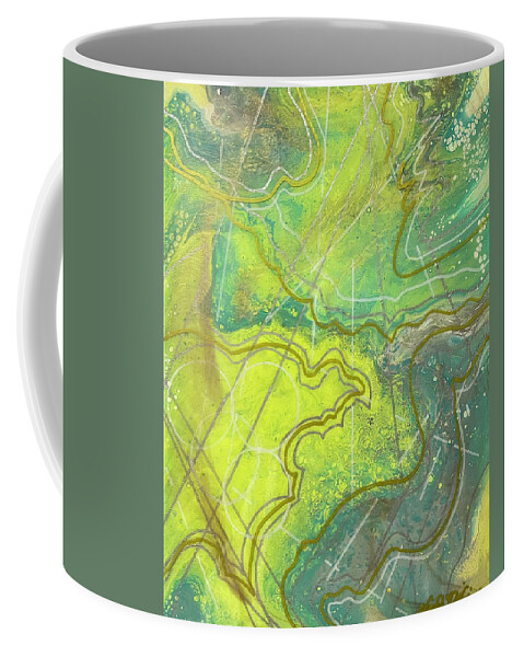 Geometric Coffee Mug featuring the painting Shine down by Nicole DiCicco