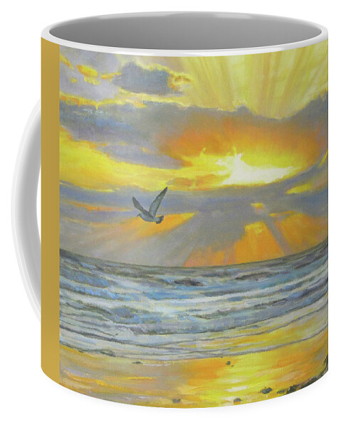 Sunset Coffee Mug featuring the painting Shine Your Light by Robie Benve
