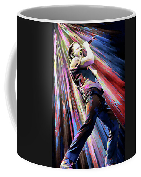 Shinedown Coffee Mug featuring the mixed media Shinedown Brent Smith Art Hope by The Rocker Chic