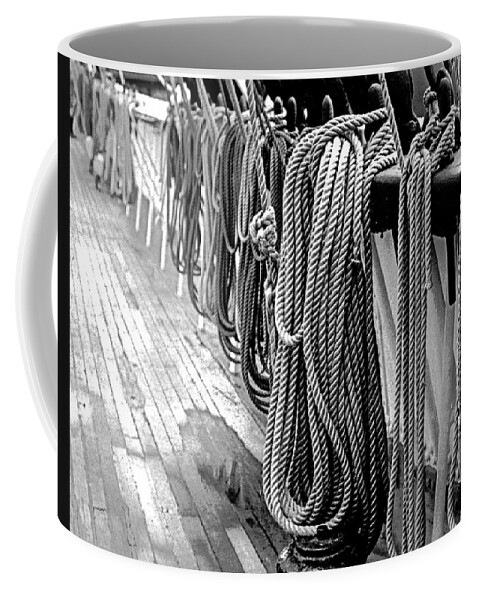 Ship Ropes Coffee Mug featuring the photograph Ship Ropes by Jim Signorelli