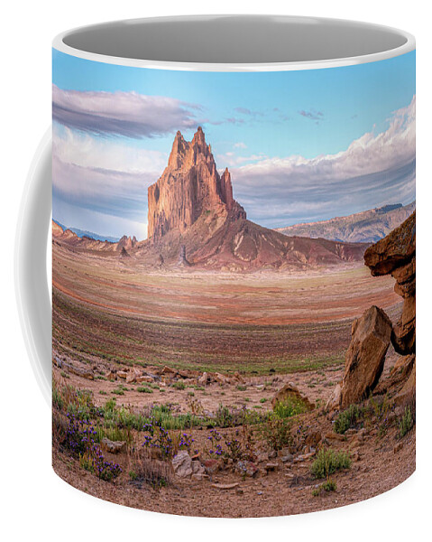 Shiprock Coffee Mug featuring the photograph Shiprock - Northwest Morning View by Kenneth Everett