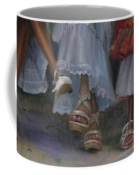 Shoes Coffee Mug featuring the painting Shoes #4 by Jonathan Guy-Gladding JAG