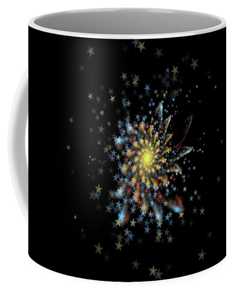 Abstract Coffee Mug featuring the digital art Shooting Stars by Manpreet Sokhi