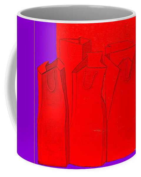 Viva Coffee Mug featuring the painting Shopping In Red by VIVA Anderson