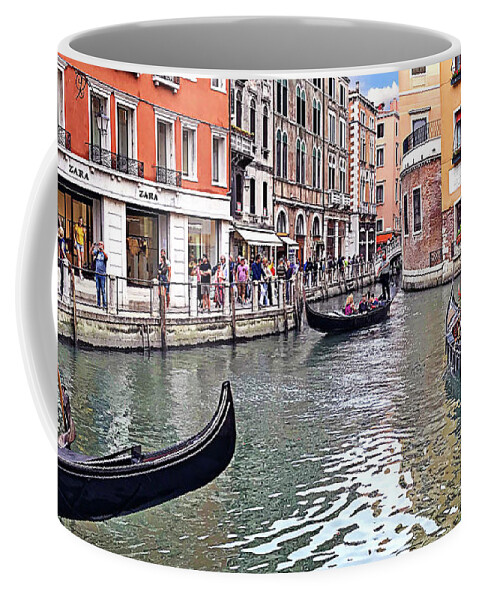 Gondola Coffee Mug featuring the photograph Shopping Venice Style by Jill Love