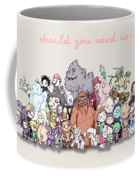 Labyrinth Coffee Mug featuring the drawing Should You Need Us Extended by Ludwig Van Bacon