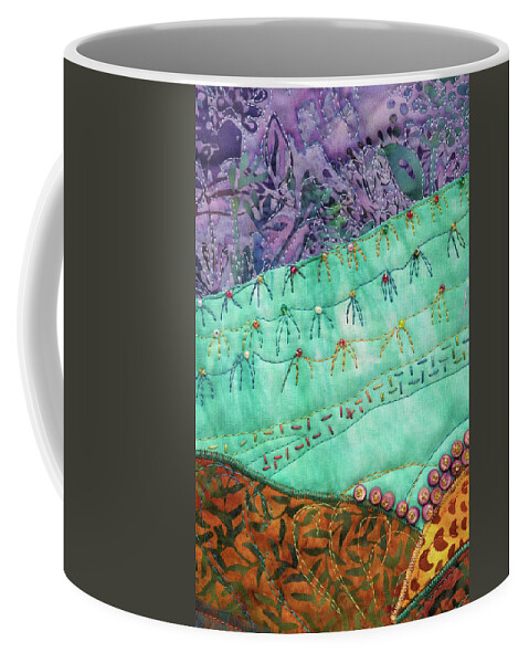 Shrine To Land And Sky Coffee Mug featuring the mixed media Shrine to Land and Sky D by Vivian Aumond