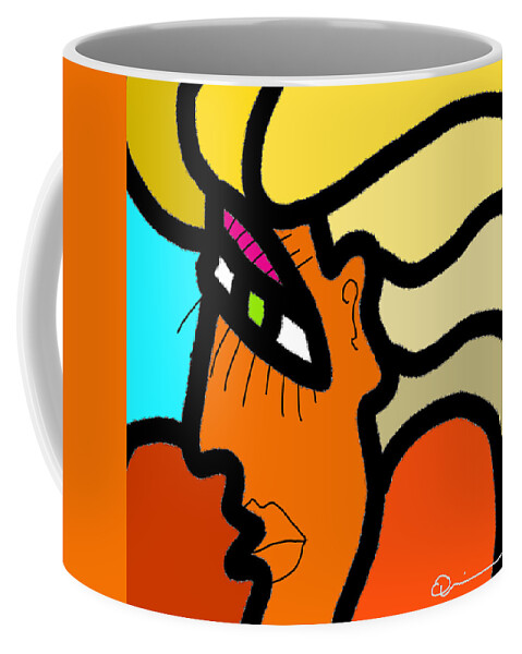 Quiros Coffee Mug featuring the digital art Shrug by Jeffrey Quiros