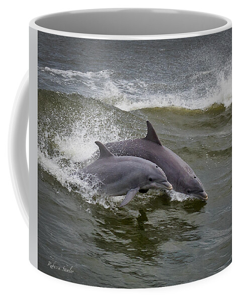 Dolphins Coffee Mug featuring the photograph Side by Side by Rebecca Samler