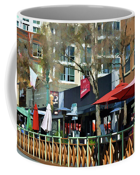 Sidewalk Cafes Coffee Mug featuring the photograph Sidewalk Cafes in Charleston West Virginia by Roberta Byram