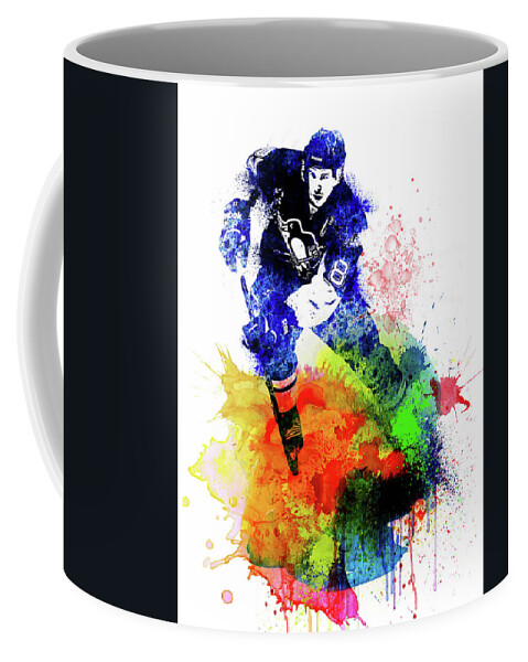 Sidney Crosby Coffee Mug featuring the digital art Sidney Crosby Watercolor I by Naxart Studio