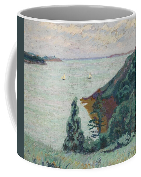 Cityscape Coffee Mug featuring the painting signed Guillaumin titled on the reverse oil on canv by Celestial Images