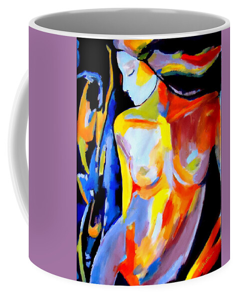 Nude Figures Coffee Mug featuring the painting Silent Glow by Helena Wierzbicki