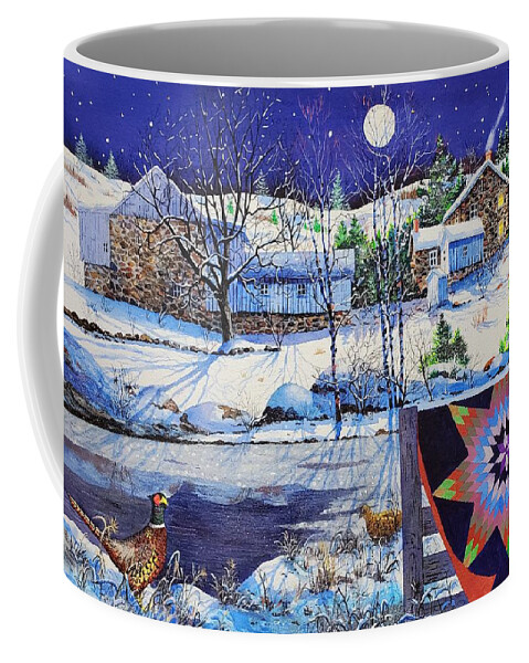 Snow Landscape Coffee Mug featuring the painting Silent Night by Diane Phalen