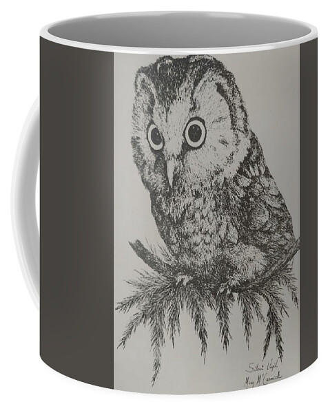 Owl Coffee Mug featuring the painting Silent Vigil by ML McCormick