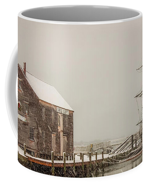 Salem Coffee Mug featuring the photograph Silently the snow falls. by Jeff Folger