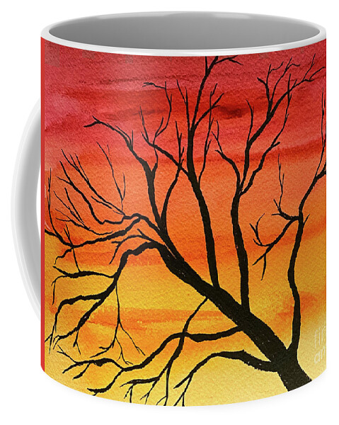 Tree Coffee Mug featuring the mixed media Silhouette by Lisa Neuman