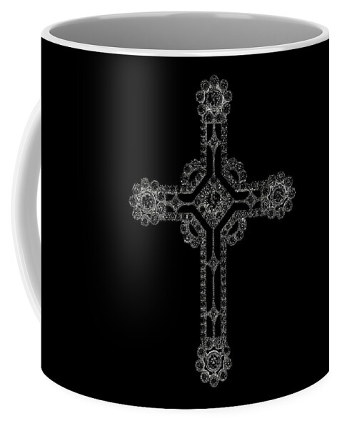 Silver Coffee Mug featuring the photograph Silver Black Cross by Munir Alawi