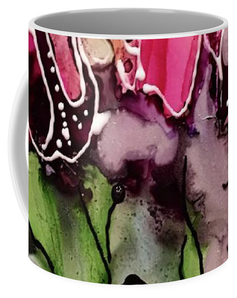 Floral Coffee Mug featuring the painting Silver Flowers by Tommy McDonell