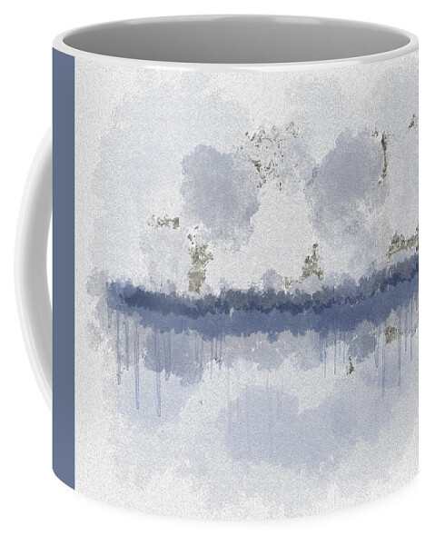 Dreamy Coffee Mug featuring the digital art Silver Lake by Alison Frank
