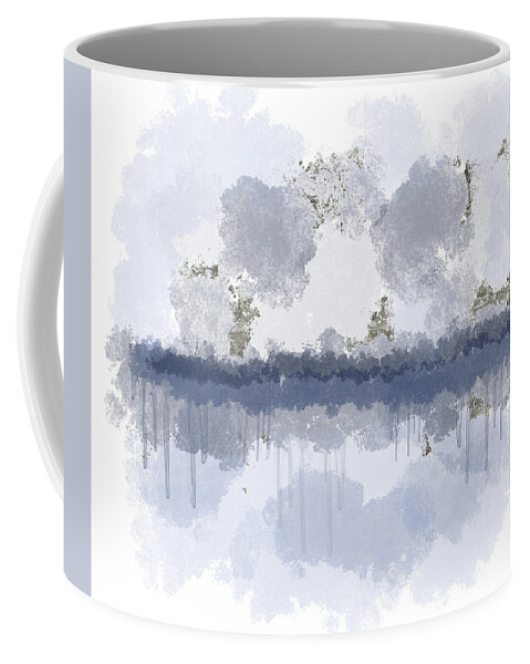 Silver Lake Coffee Mug featuring the digital art Silver Lake - No Texture by Alison Frank