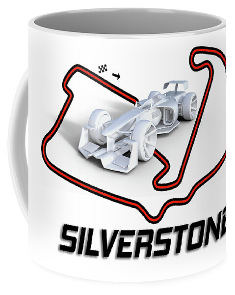 Race Track Wall Art Silverstone Coffee Mug by Sim Gadget Studios