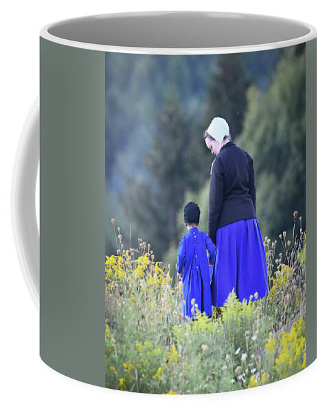 Amish Coffee Mug featuring the photograph Simple Gals by Michelle Wittensoldner