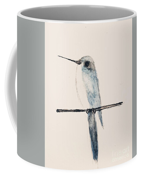  Coffee Mug featuring the painting Simply Be Hummingbird by Margaret Welsh Willowsilk