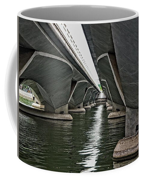 Abstract Coffee Mug featuring the photograph Singapore Bridge by David Desautel