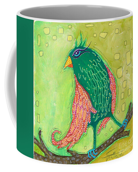 Bird Painting Coffee Mug featuring the painting Singing Sweet Songs by Tanielle Childers