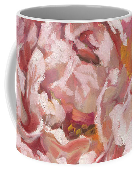 Pink Peony Coffee Mug featuring the painting Single Peony 1 by Roxanne Dyer