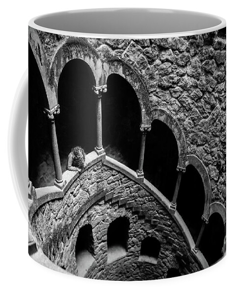 Black And White Coffee Mug featuring the photograph Sintra Tower by Naomi Maya
