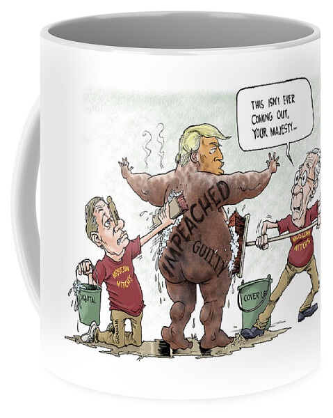 Cartoon Coffee Mug featuring the drawing Sire's royal washers by Mike Scott