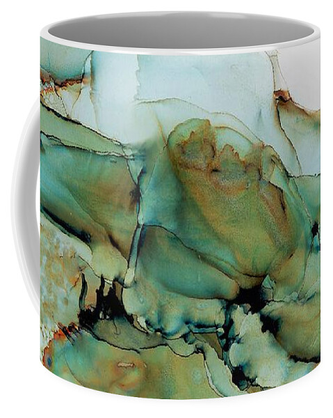 Alcohol Ink Coffee Mug featuring the painting Skeleton Earth by Angela Marinari