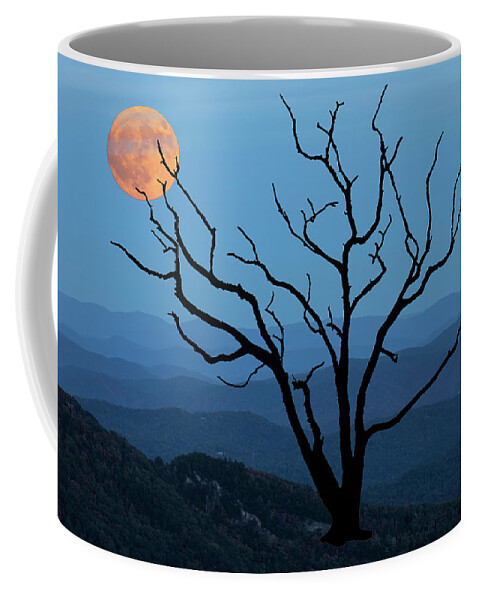 Skeleton Tree Coffee Mug featuring the photograph Skeleton Tree Moon 02 by Jim Dollar