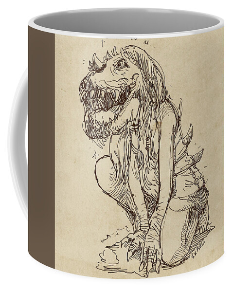 Monster Coffee Mug featuring the drawing Sketch no. 0046 by Sv Bell