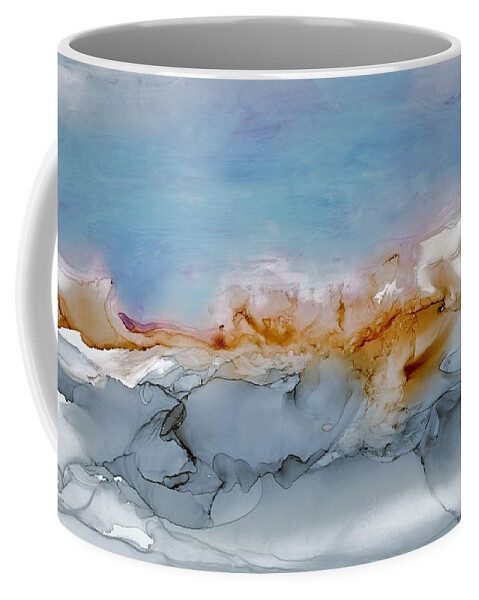Abstract Coffee Mug featuring the painting Ski the Bowl by Angela Marinari