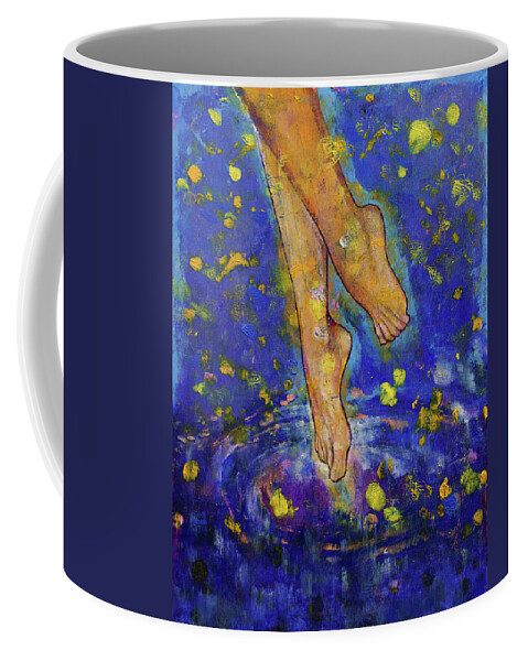 Skinny Dipping Coffee Mug featuring the painting Skinny Dipping by Michael Creese
